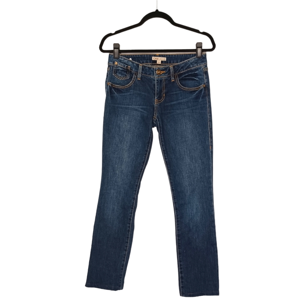 CABI JEANS Dark Medium Blue Straight Leg Jeans 2 (X-Small)